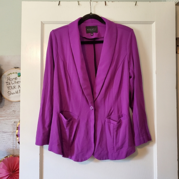 Eloquii Knit Blazer Purple size 14